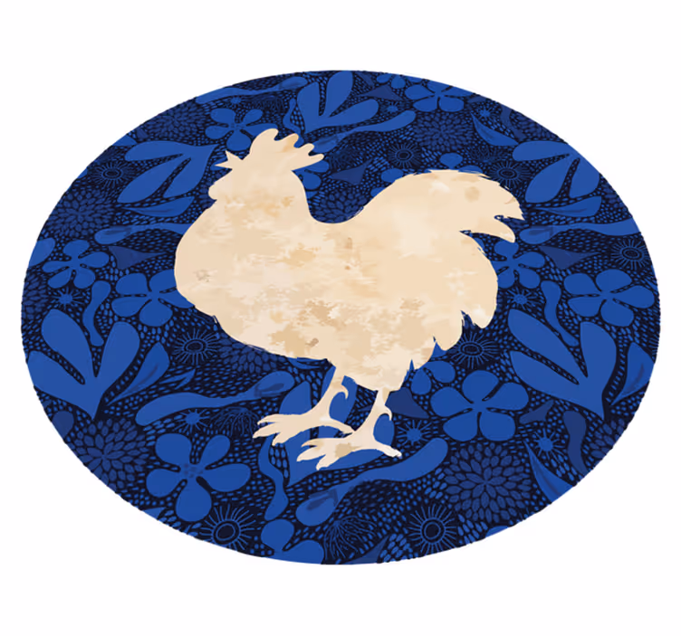 Rooster silhouette animal mat - TenStickers