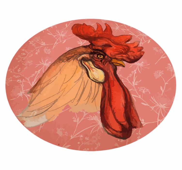 Rooster artwork animal mat - TenStickers
