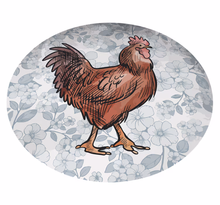 Charming rooster animal mat - TenStickers