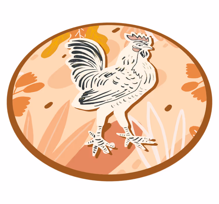 Delightful rooster animal mat - TenStickers
