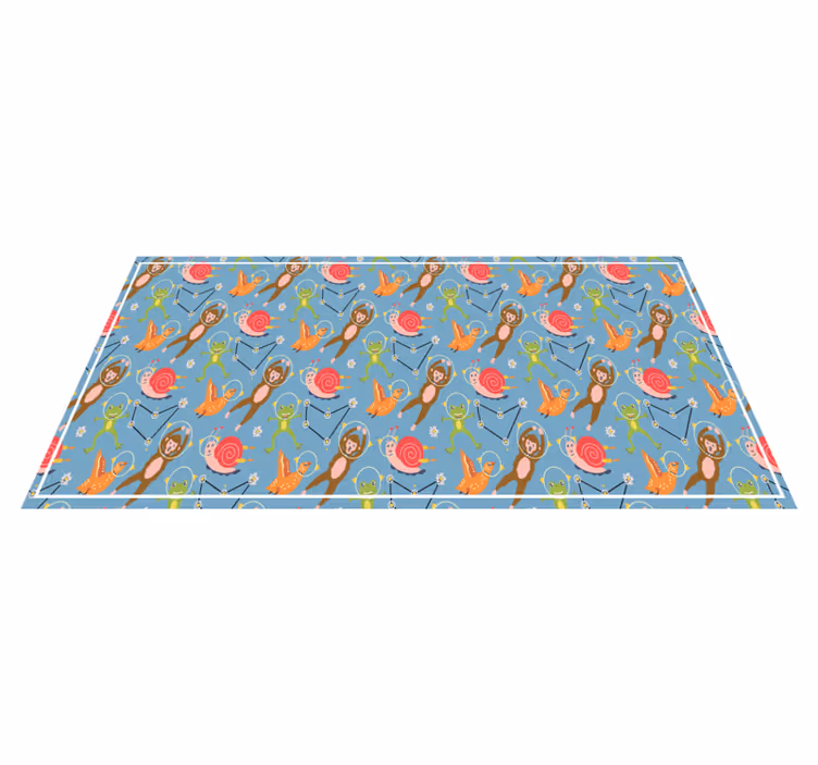 Colorful space creatures kids rug - TenStickers