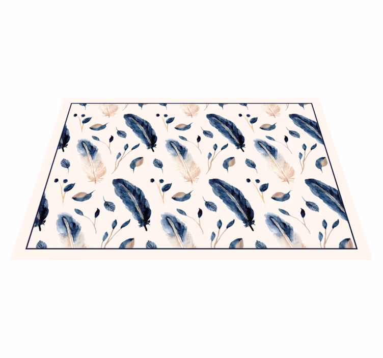 Feathered botanical motif animal mat - TenStickers