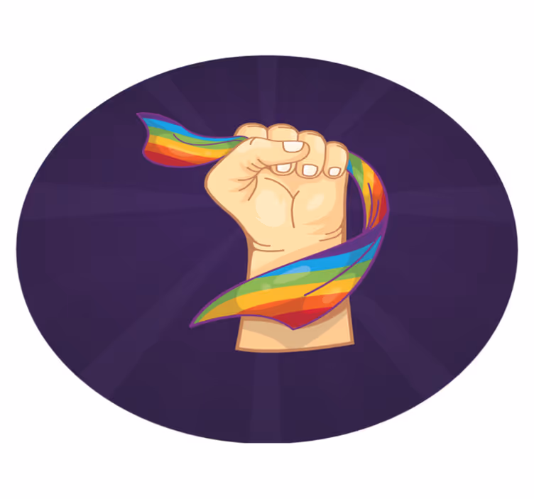 Proud Rainbow Fist teenage bedroom rug - TenStickers