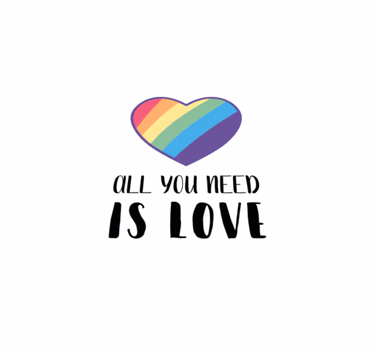 Colorful Heart Message quote rug - TenStickers