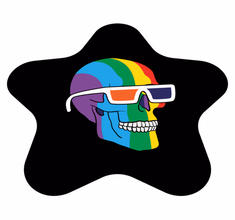 Colorful Skull Shades mosaic rug - TenStickers