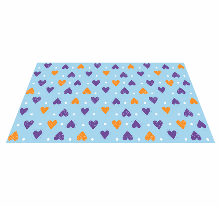 Colorful heart pattern teenage bedroom rug - TenStickers