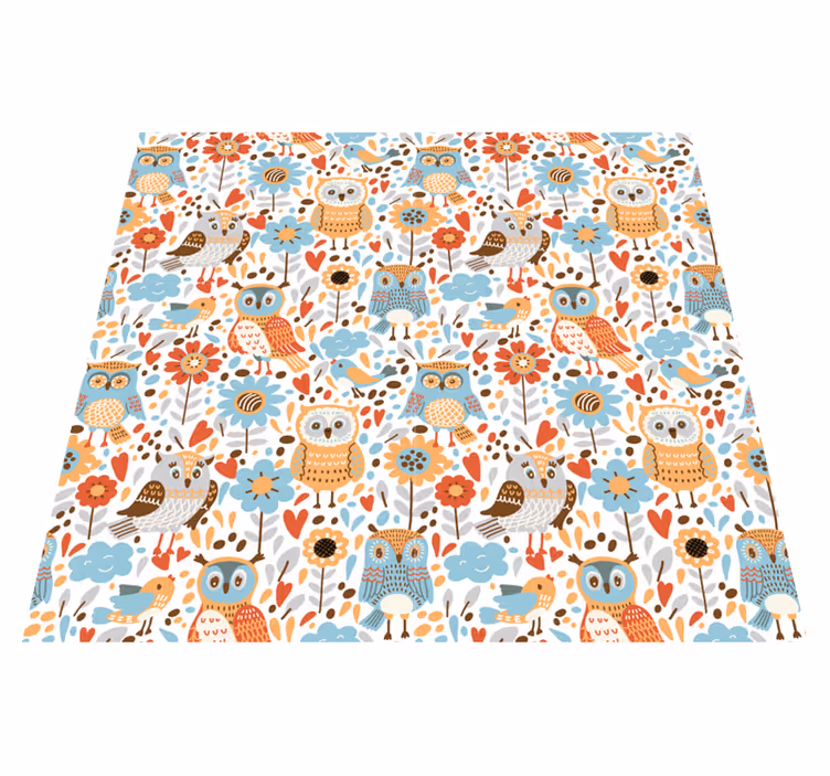 Charming owl pattern animal mat - TenStickers