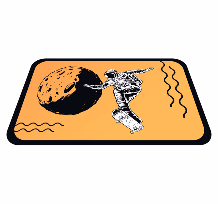 Skateboarding astronaut kids rug - TenStickers