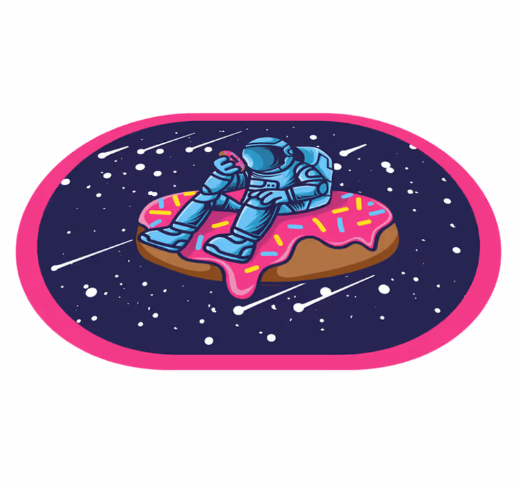 Astronaut On Donut teenage bedroom rug - TenStickers