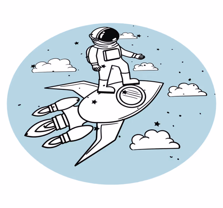 Astronaut Rocket Adventure kids carpet - TenStickers