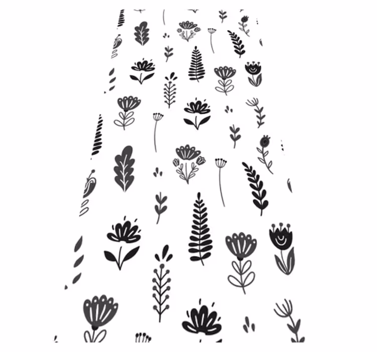 Floral rug with floral silhouette design - TenStickers