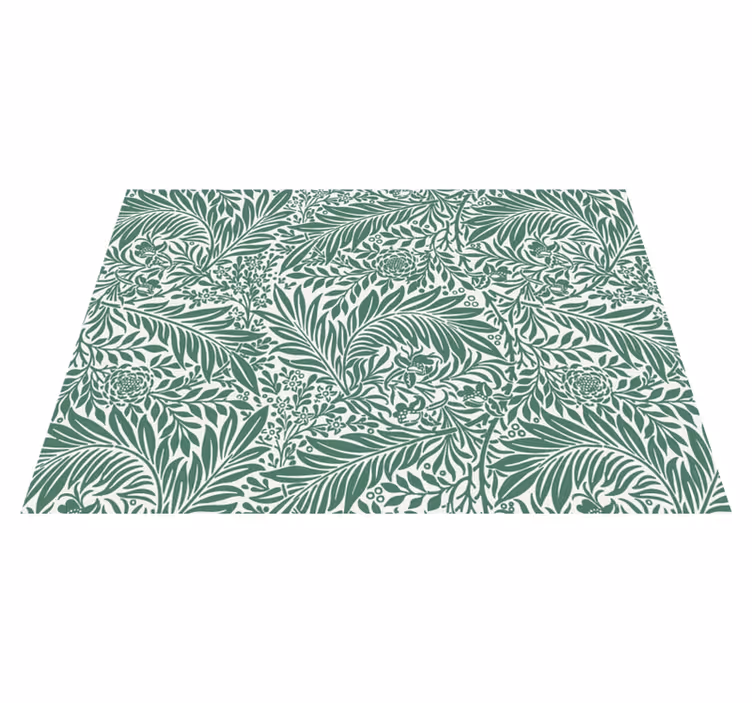 Green Foliage Pattern floral rug - TenStickers
