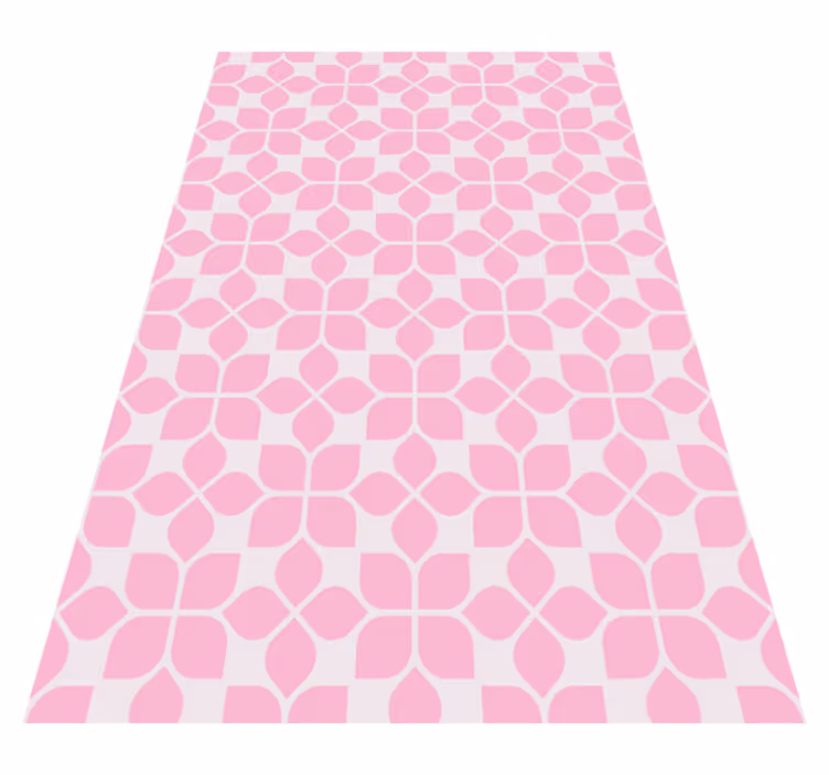 Pink Floral Tile mosaic rug - TenStickers