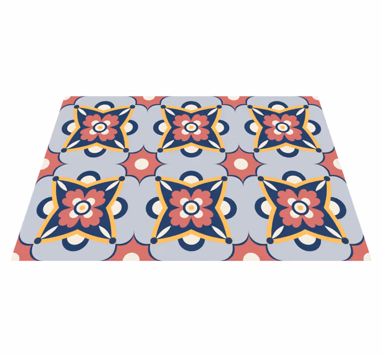 Botanical grey composition mosaic rug - TenStickers