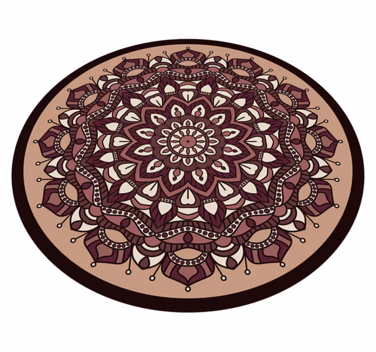 Brown complex motif mandala rug - TenStickers