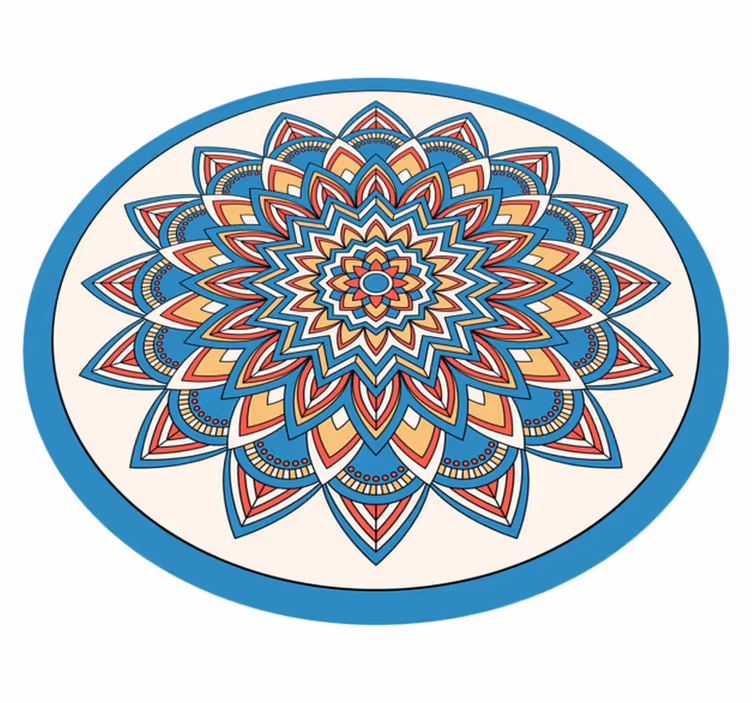 Vibrant Botanical Arrangement mandala rug - TenStickers