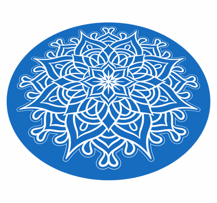 Intricate blue composition mandala rug - TenStickers