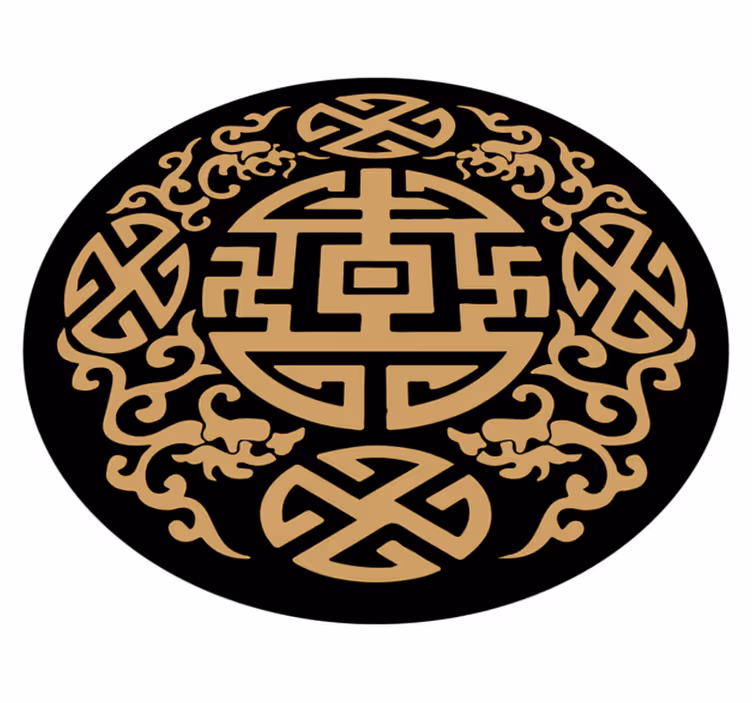 Cultural Symbol Motif circular rug - TenStickers