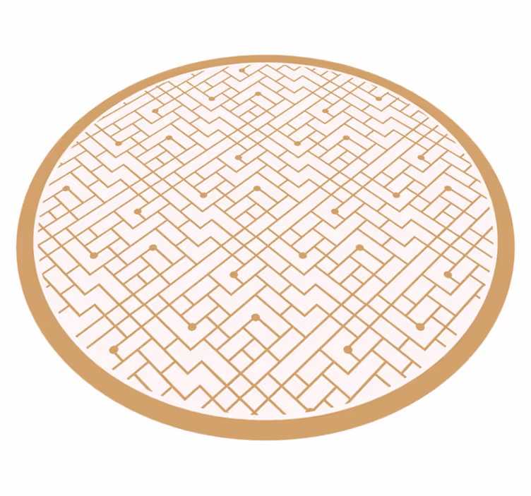 Stylish golden element geometric rug - TenStickers