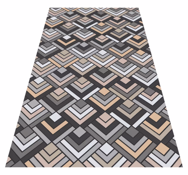 Layered Chevron Shapes geometric rug - TenStickers