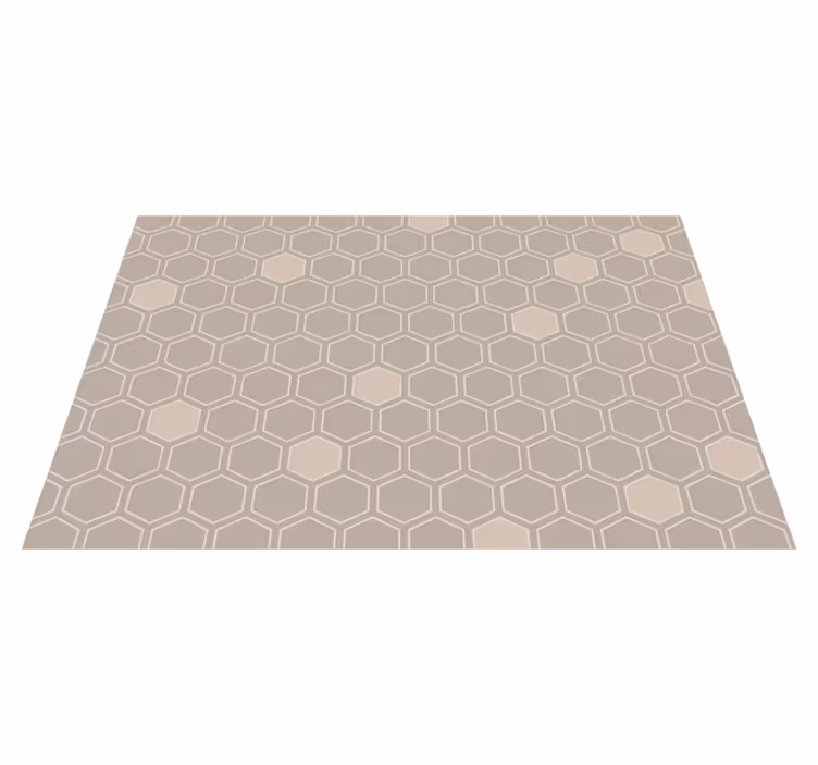 Hexagon beige motif geometric rug - TenStickers