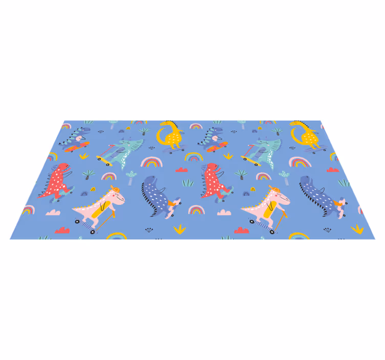 Colorful Dinosaur adventure kids carpet - TenStickers