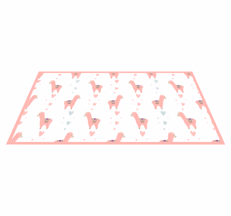 Llama Love Pattern nursery rug - TenStickers