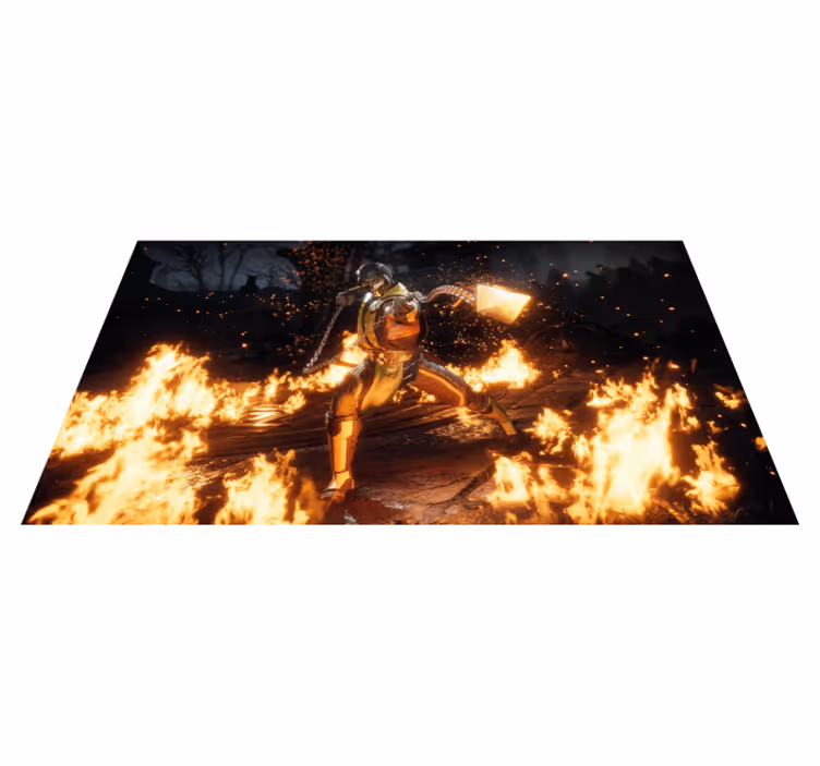 Fiery character action teenage bedroom rug - TenStickers