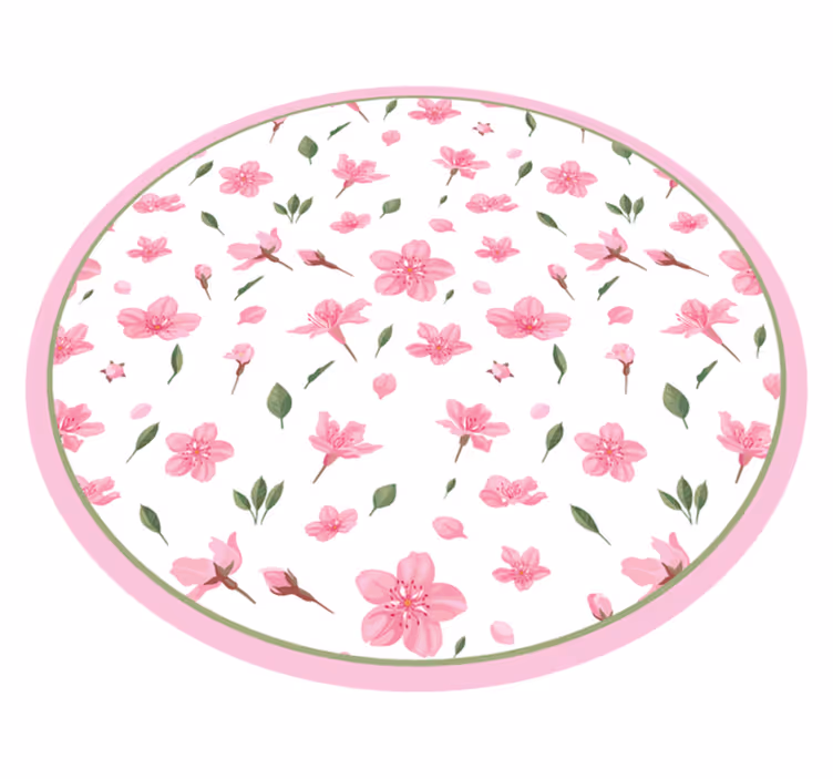 Blooming Pink Flower floral rug - TenStickers
