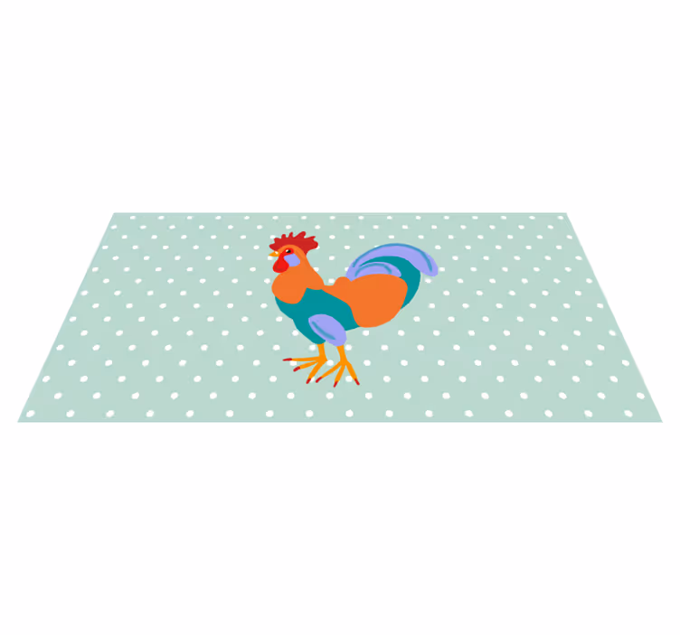 Animal mat with colorful rooster artwork - TenStickers