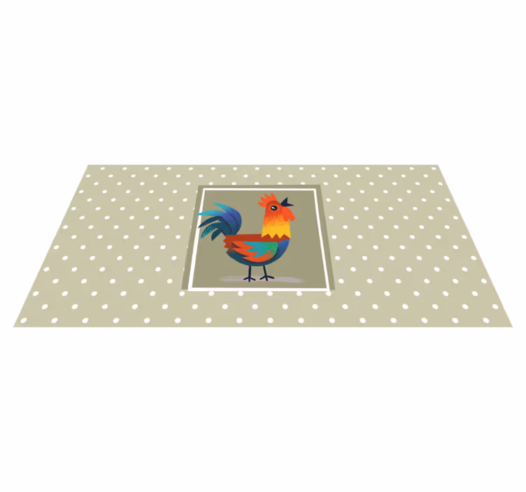 Colorful rooster display animal mat - TenStickers