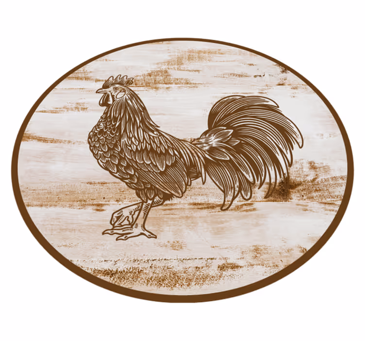 Vintage rooster illustration animal mat - TenStickers
