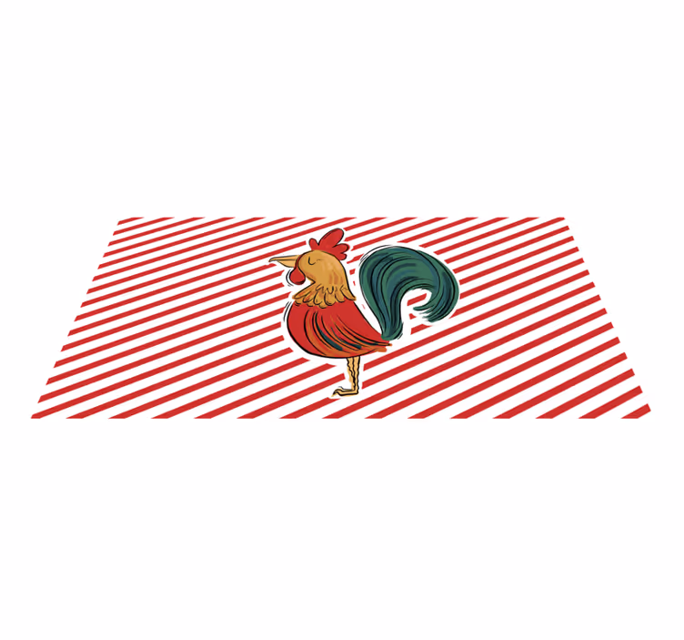 Colorful Rooster Artwork animal mat - TenStickers