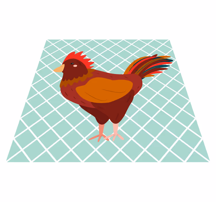 Colorful rooster illustration kitchen mat - TenStickers