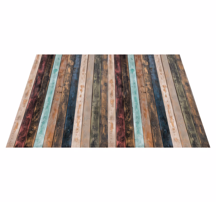 Colorful classic planks wood effect rug - TenStickers