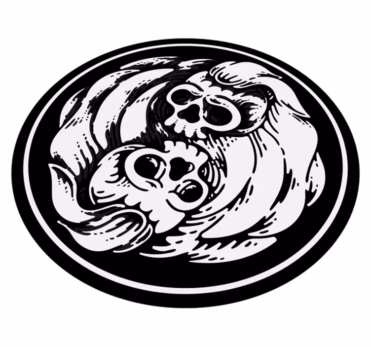 Skull waves halloween rugs - TenStickers