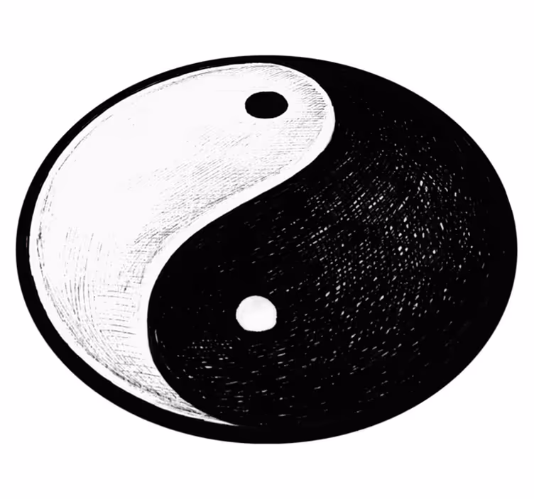 Yin Yang Symbol circular rug - TenStickers