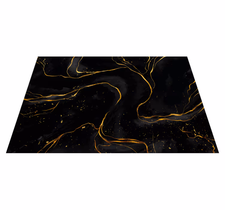 Marble rug with golden swirls - TenStickers