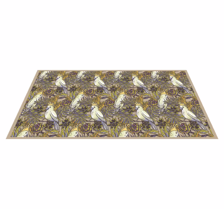 Colorful Parrots Pattern floral rug - TenStickers