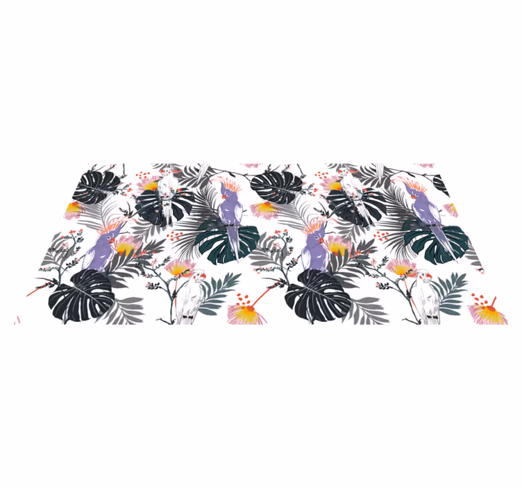 Tropical leaf arrangement living room rug - TenStickers