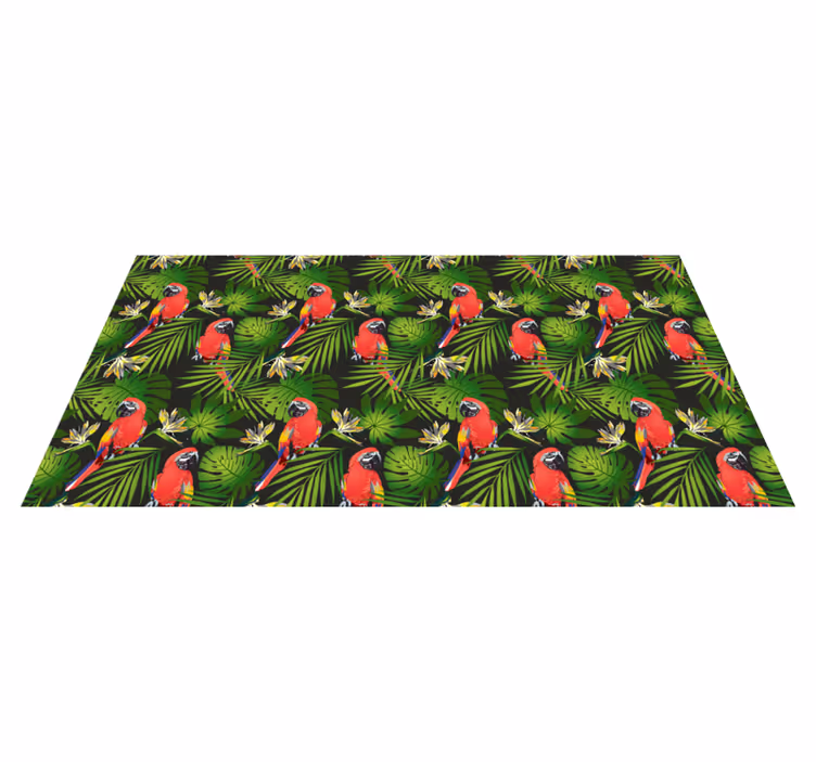 Tropical Parrots Greenery nature rug - TenStickers