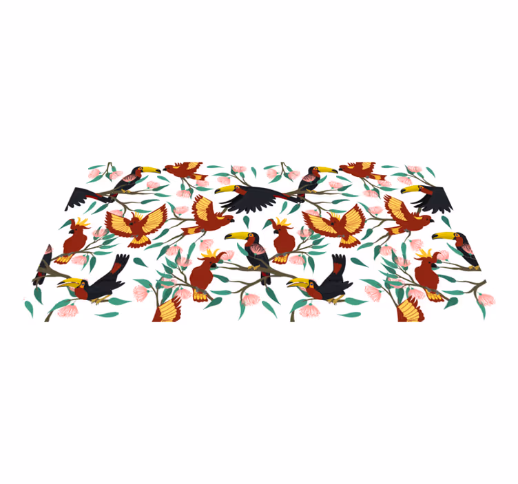 Tropical Birds Delight nature rug - TenStickers