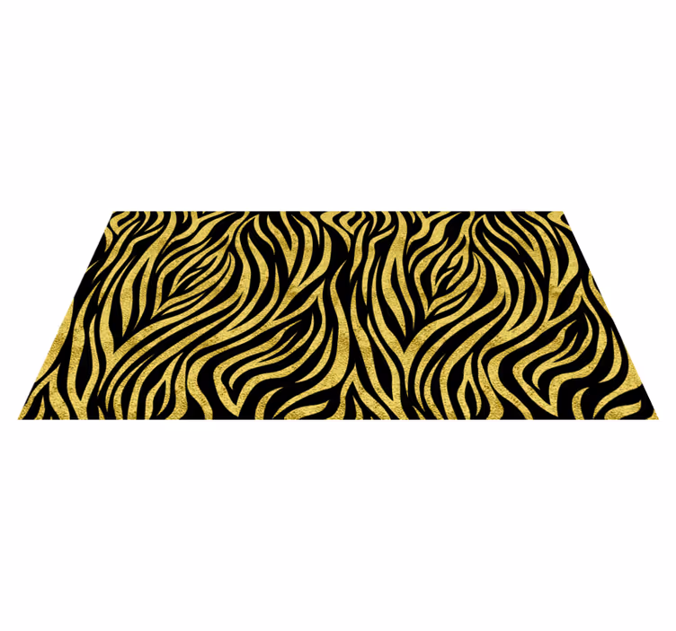 Golden zebra pattern animal print rug - TenStickers