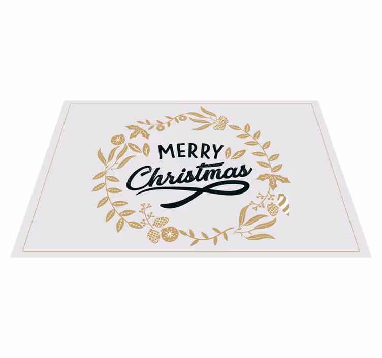 Joyful golden salutation christmas rug - TenStickers