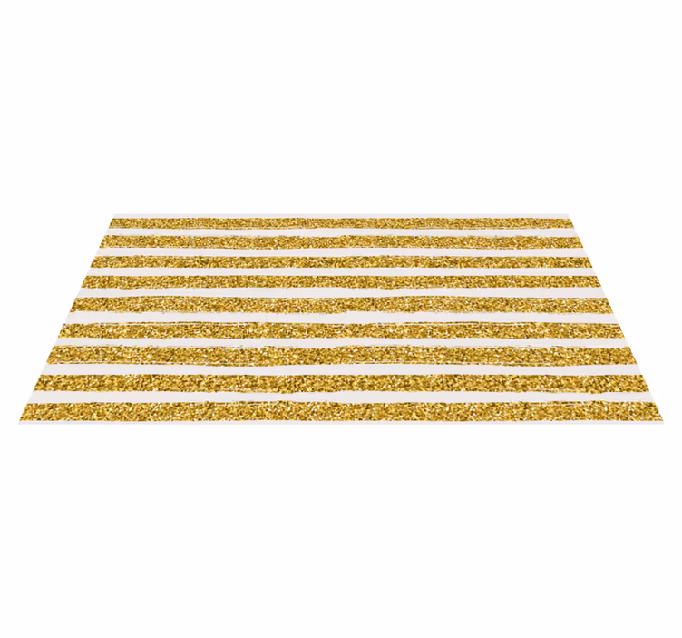 Golden Glitter stripes rug - TenStickers