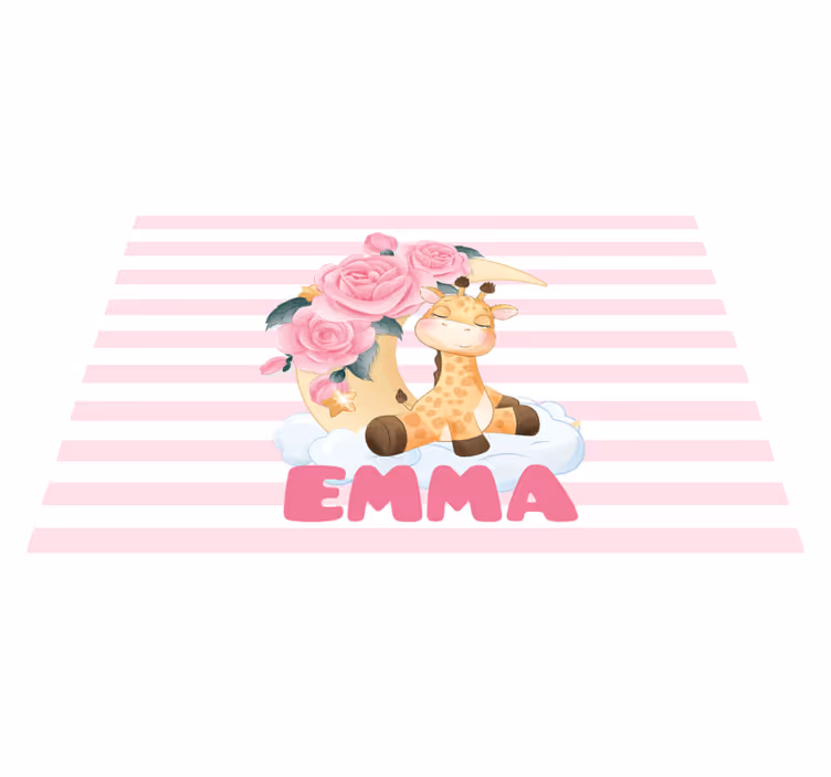 Custom happy giraffe nursery rug - TenStickers