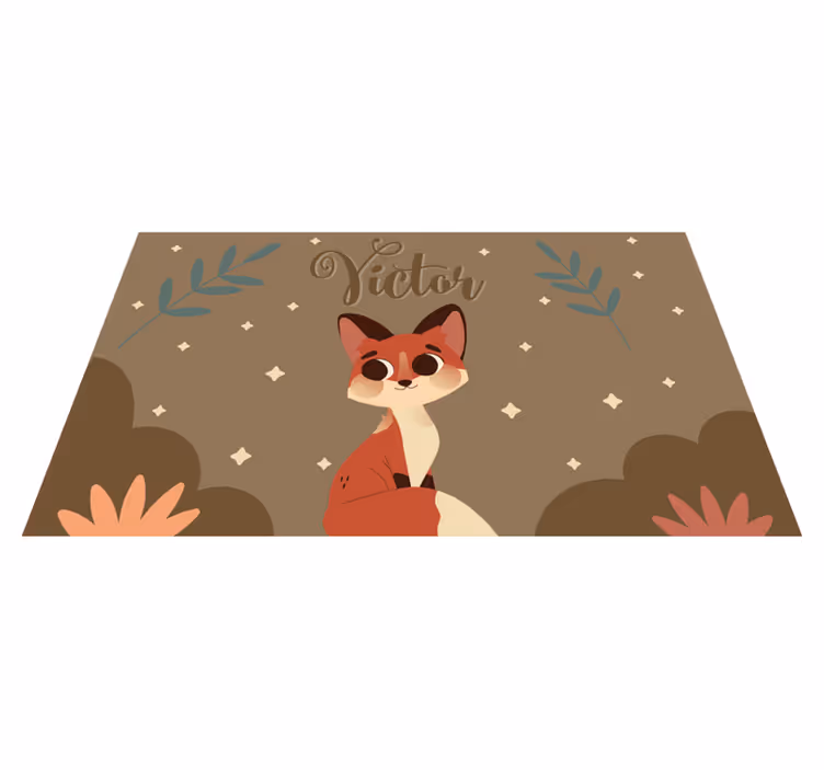 Cute Fox Design custom floor mat - TenStickers