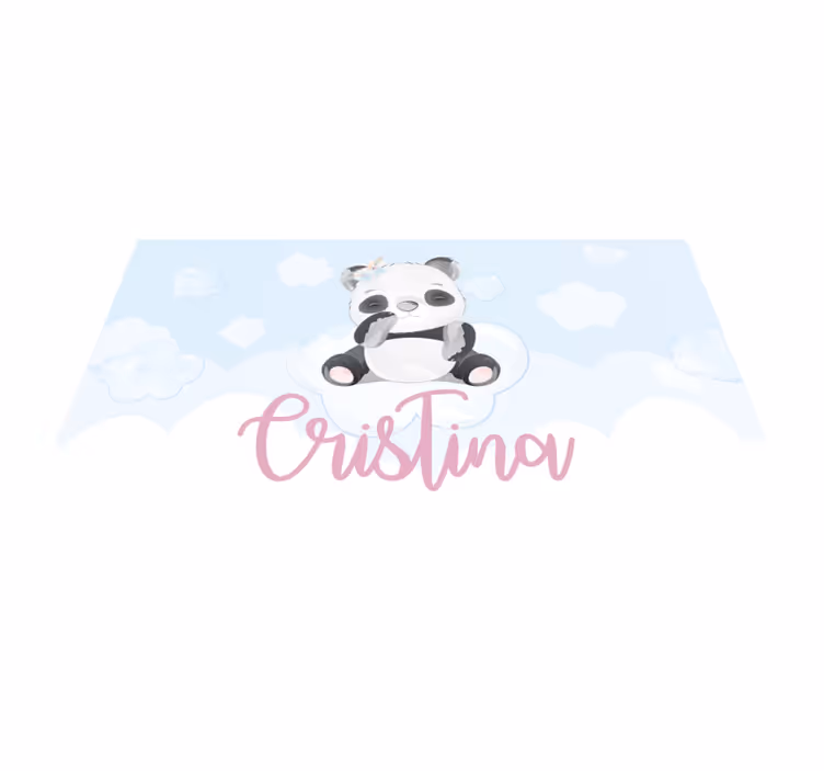 Cute Panda Illustration custom floor mat - TenStickers