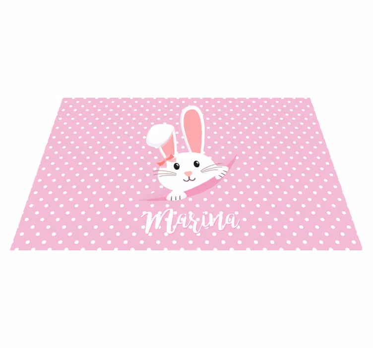 Custom floor mat bunny dots and circles - TenStickers