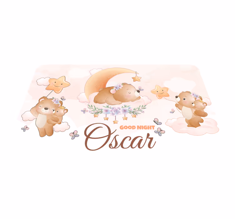 Good Night Bears custom floor mat - TenStickers